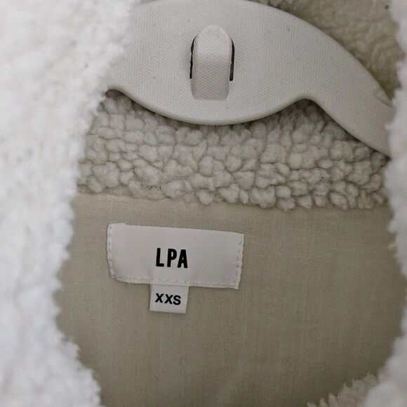 LPA x Revolve Quinn Pullover Jacket XXS Ivory Sherpa Quarter Zip Cozy - Picture 2 of 10